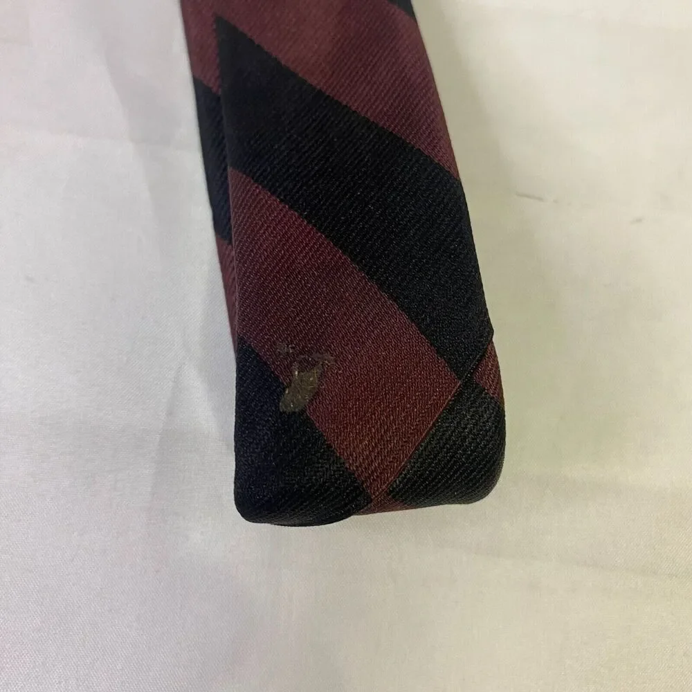 #6622 Maroon and Black Mens Striped Necktie, Tie
